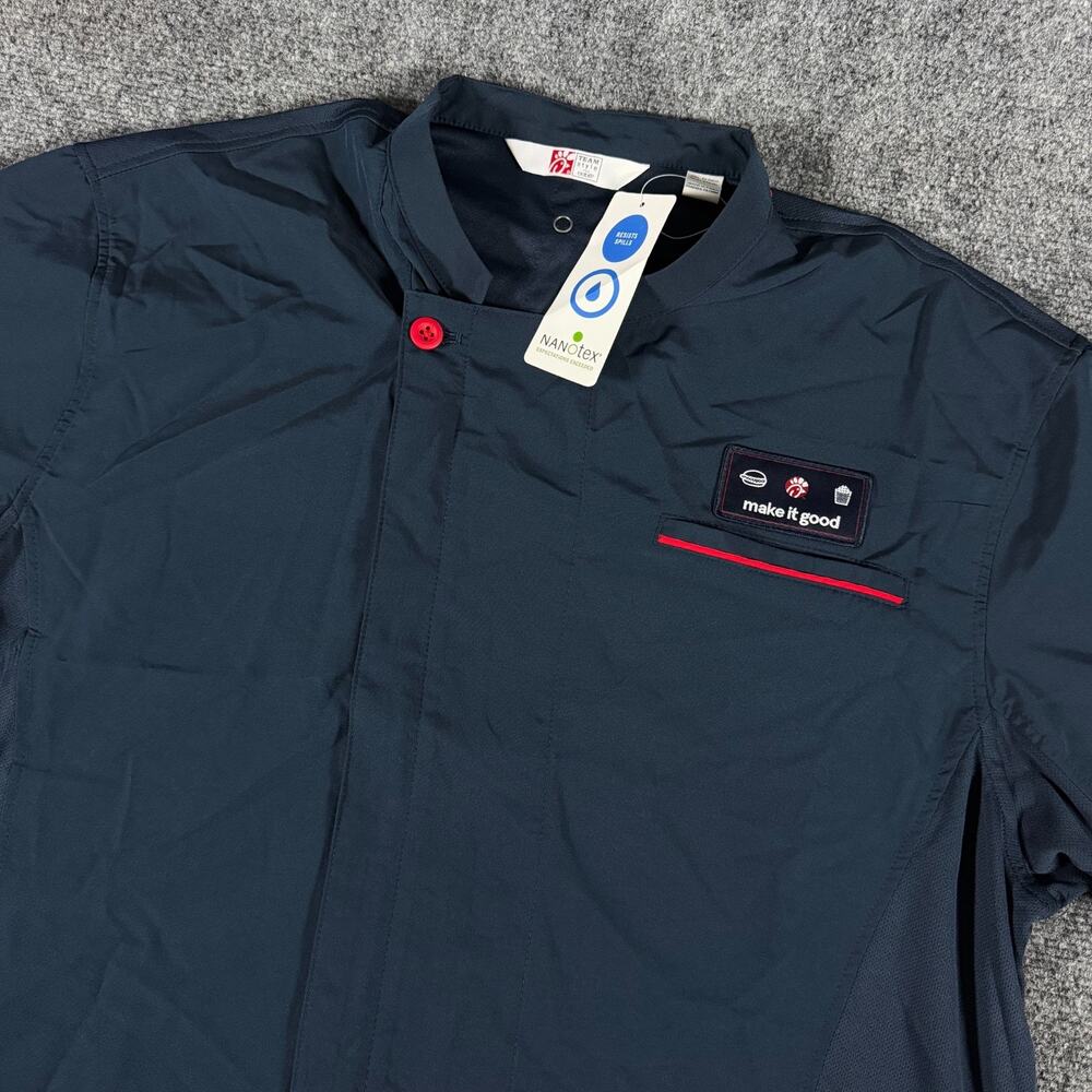 NWT Chick-fil-A TeamStyle Chef Coat Jacket Mens L Nano-Tex Restaurant Uniform